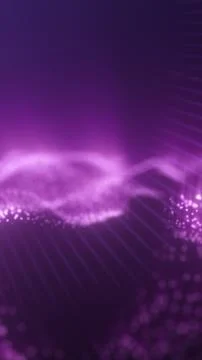 Abstract glowing purple grid of dots forming a digital landscape with smoot.. 스톡 일러스트