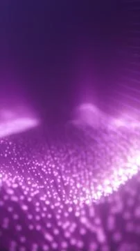 Abstract glowing purple grid of dots forming a digital landscape with smooth  イラスト素材