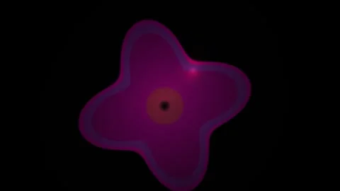 Abstract Glowing Purple Neon Shape Rotating on Dark Background for Motion G.. Stock Footage 345276431
