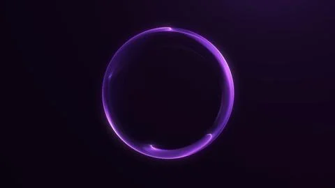 Abstract glowing purple ring with smooth energy swirl and digital aura. Per.. Stock Illustration