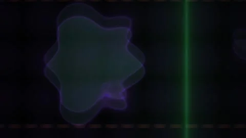 Abstract Glowing Purple Shape Morphing with Green Laser Line for Futuristic.. Stock Footage 343687453