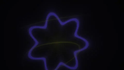 Abstract Glowing Purple Star Shape Pulsing with Central Golden Light. Stock Footage 340517117