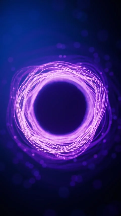 Abstract glowing purple vortex of particles motion loop on dark blue backgr.. Stock Footage 332317496