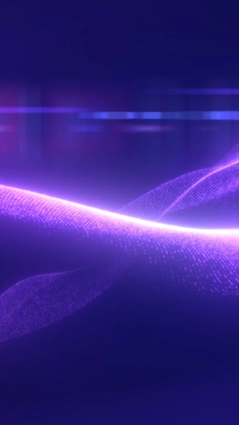 Abstract glowing purple wave of digital light particles moving smoothly acr.. Stock Footage 318076754