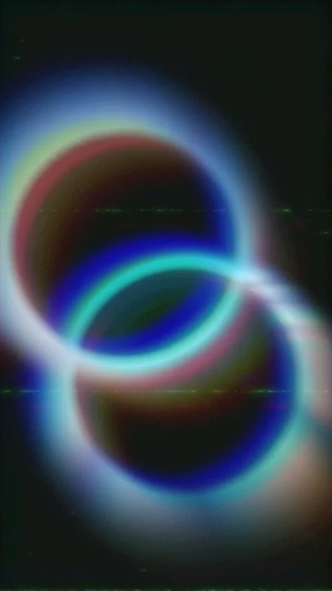 Abstract Glowing Rainbow Intersecting Rings Stock Footage 340453226