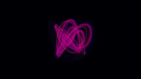 Abstract glowing red and purple light trails forming a dynamic digital stru.. Stock Footage 344240384