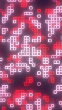 Abstract glowing red and white square pattern with soft blur and digital pi.. Stock Illustration