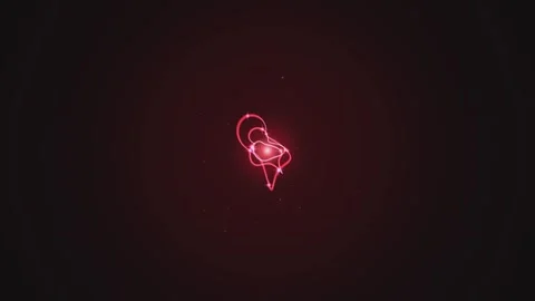Abstract glowing red atom particle motion on dark background representing s.. Stock Footage 340753092