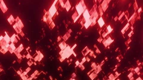 Abstract glowing red cubes forming a digital 3D pattern Stock Footage 321707091
