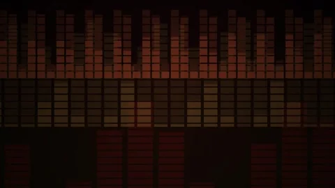Abstract glowing red digital audio equalizer VU meter spectrum display scre.. Stock Footage 346339262