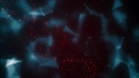 Abstract glowing red DNA rotating in dark epidemic environment. Stock Footage 132857901