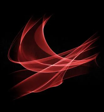 Abstract glowing red element. Neon lines. Overlay of a design element. Stock Illustration