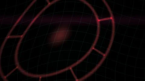 Abstract Glowing Red Geometric Ring Animation with Pulsing Light Effect. Stock Footage 341791821