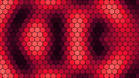 Abstract Glowing Red Hexagonal Digital Background Pattern of Energy Waves Stock Footage 336836610