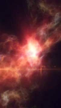 Abstract glowing red nebula with soft light beams and plasma clouds creatin.. Stock Illustration