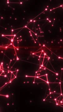 Abstract glowing red network of connected points and lines symbolizing digita Stock Illustration