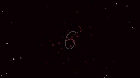 Abstract glowing red particle number nine sequence on black background tech.. Stock Footage 342204259