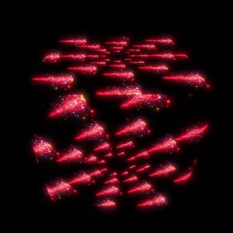 Abstract Glowing Red Particle Vortex Tunnel Loop Stock-Footage 335885226