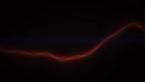 Abstract Glowing Red Wave Line Pulsing on Dark Background. Stock Footage 341791711