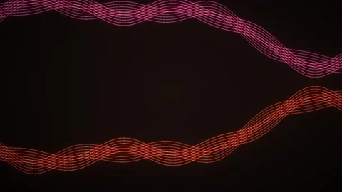Abstract glowing red wave lines flowing on dark background motion graphics .. Stock Footage 346339815