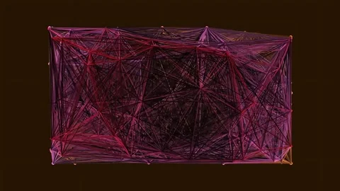 Abstract glowing red wireframe geometric technology background pattern for .. Stock Footage 340380327