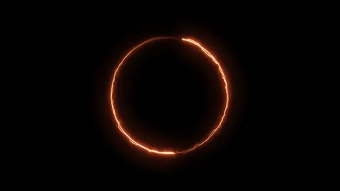 Abstract glowing ring circle looping animation. neon circular line frame. Vídeo Stock 318710770