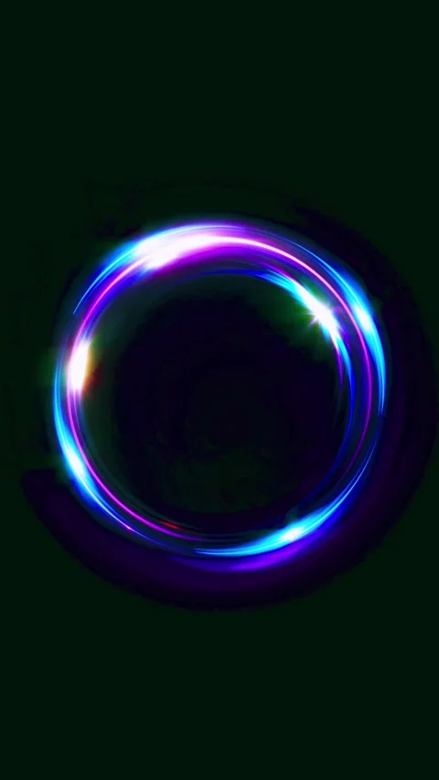 Abstract glowing ring pulsing with vibrant colors. Stock Footage 340463847