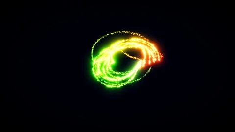 Abstract glowing rings in 3D render with vibrant light trails and effects. Stock Footage 342363056