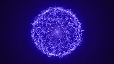 Abstract glowing round cosmic 3d sphere in the Universe Stock Footage 242288695