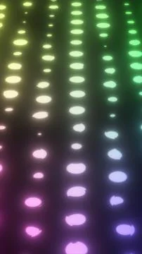 Abstract glowing rows of circular lights in rainbow colors creating a futur.. Stock Illustration