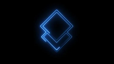Abstract Glowing saber squire neon frame on bule color on black background... 스톡 동영상 337659054