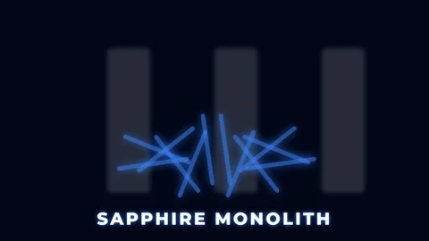Abstract glowing sapphire monolith pattern for futuristic tech background vid Stock Footage 337656089