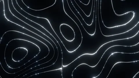 Abstract glowing silver lines on dark background with glitter effect Stock Footage 287008171