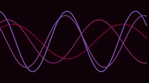 Abstract glowing sine wave animation for signal processing, data transfer, .. Stock Footage 340378087