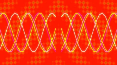 Abstract glowing sine wave equalizer pattern on deep blue background Stock Footage 337496365