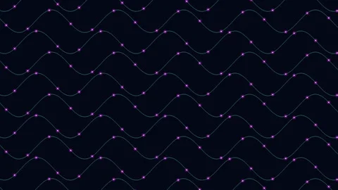 Abstract glowing sine wave grid with red nodes on dark tech background footage Stock Footage 333782903