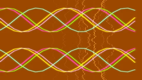 Abstract glowing sine wave pattern for technology data visualization backgrou Stock Footage 336770686