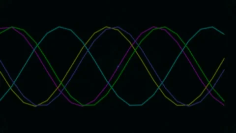 Abstract glowing sine wave pattern visualizing digital data flow and electr.. Stock Footage 337572812
