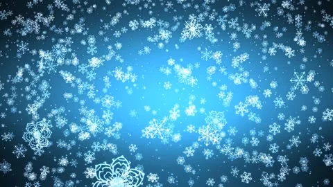 Abstract glowing snowflakes falling animation  Video stock 250420631
