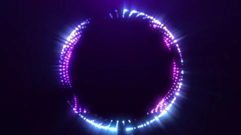 Abstract glowing sphere composed of particles, dots, and waves, a digital Stock Footage 321480920