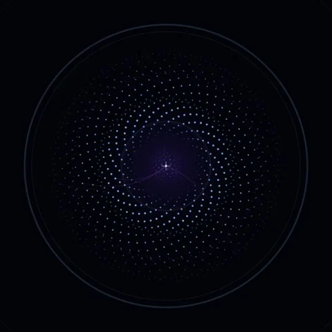 Abstract Glowing Sphere with Dotted Pattern, Dark Blue Background, Digital Ar Stock Footage 347262426