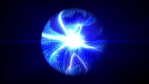 Abstract glowing sphere, energy ball shines brightly with light rays, magic Stock Footage 305168878