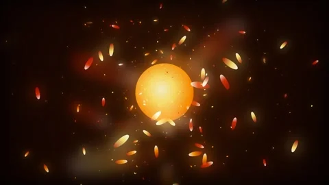 Abstract glowing sphere with floating light particles on dark loop background 스톡 동영상 342798482