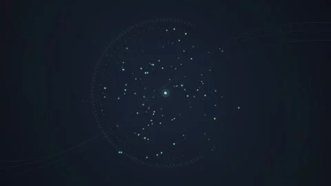 Abstract glowing sphere of interconnected dots and lines on dark background.. Stock Footage 348415094