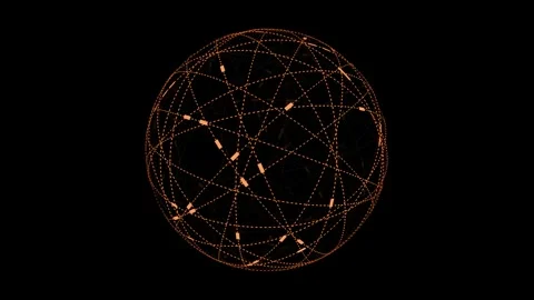 Abstract glowing sphere with interconnected lines and nodes Stock Footage 327541747