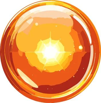 Abstract glowing sphere with layered circular forms and central light burst.. Stock Illustration