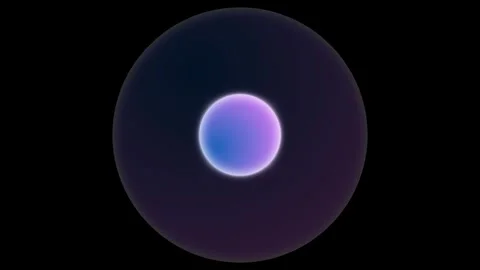 Abstract glowing sphere moving in dark space with soft blue and purple light Stock Footage 315283648