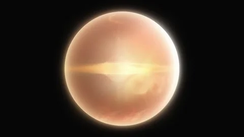 Abstract glowing sphere with orange and golden hues on a dark background. Stock-Footage 319984887