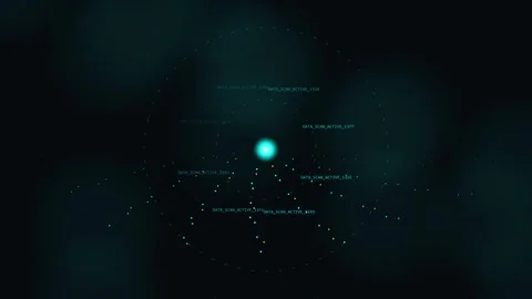 Abstract glowing sphere with particles Stock Footage 344512419