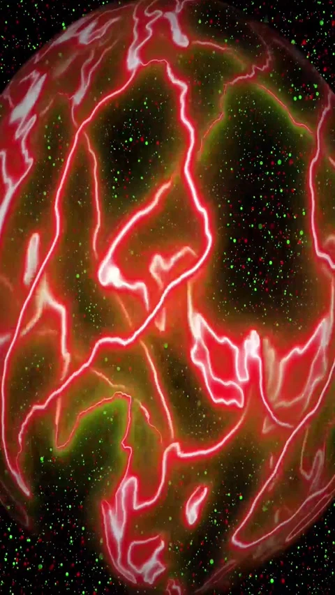 Abstract glowing sphere with red and green energy lines. Glowing sphere wit.. Stock Footage 344841591